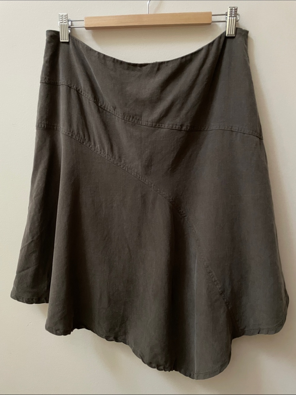 Asymmetric Linen Blend Skirt Y2K